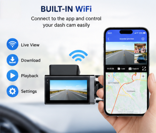 Dual Lens Vehicle BlackBox DVR 1296P 5