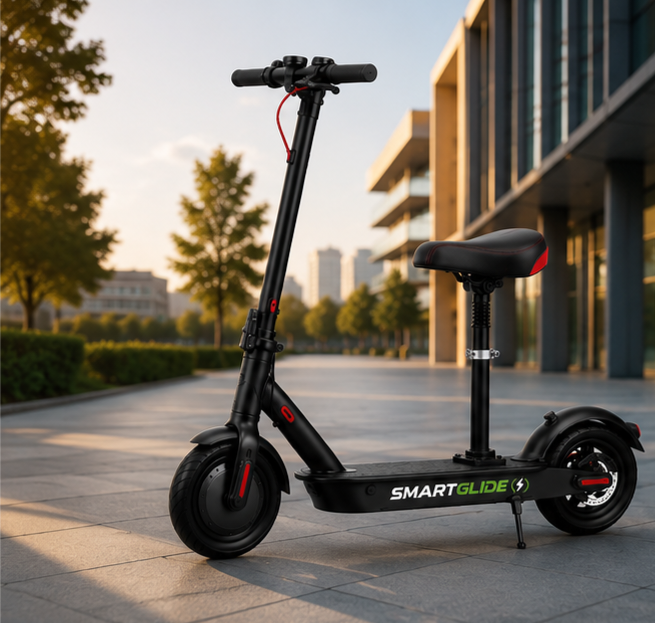 SmartGlide Foldable Electric Scooter with Seat