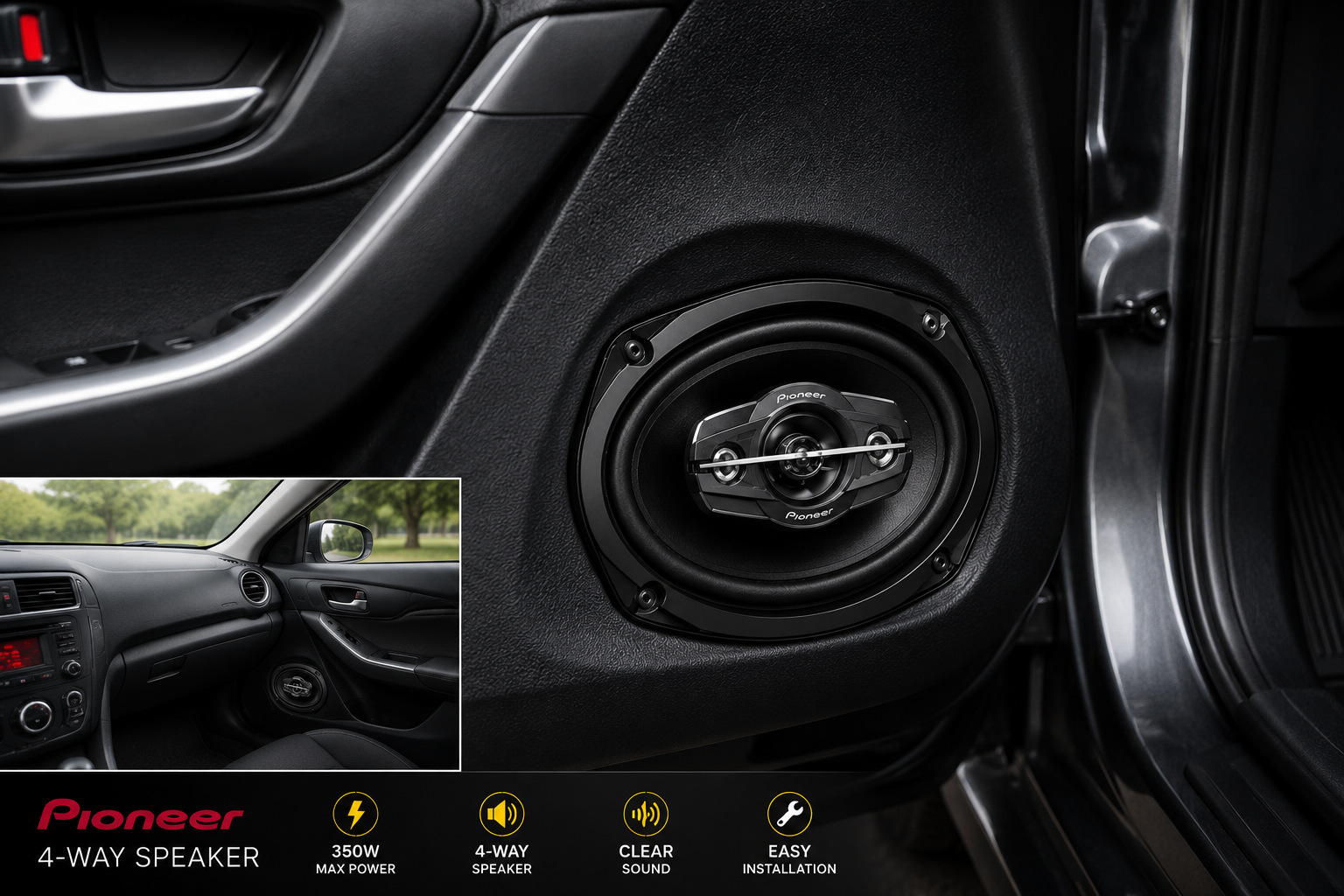 Pioneer TS-A1695S 350W 4-Way Car Speaker (Pair) 4