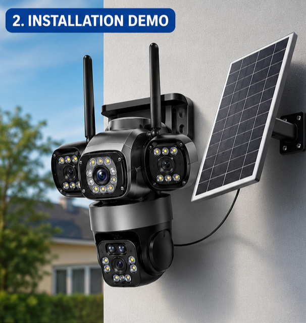 Wireless Solar WiFi PTZ Security Camera 2